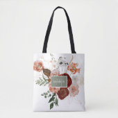 Floral, gepersonaliseerd door Bourgogne en groene  Tote Bag (Voorkant)