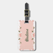 Floral Gepersonaliseerd Jeugdkamp Bagagelabel (Voorkant verticaal)