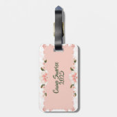 Floral Gepersonaliseerd Jeugdkamp Bagagelabel (Achterkant verticaal)