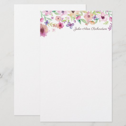 Floral, gepersonaliseerd laptoppapier (Voorkant / Achterkant)