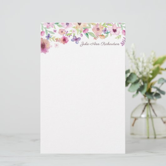 Floral, gepersonaliseerd laptoppapier (Staand voorkant)