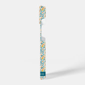 Floral gepersonaliseerd monogram & naam iPhone hoesje (Linkerkant)