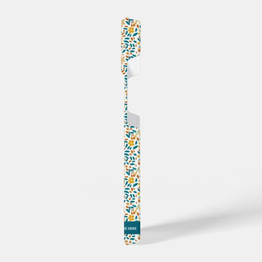 Floral gepersonaliseerd monogram & naam iPhone hoesje (Linkerkant)