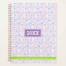 Floral gepersonaliseerd monogram planner