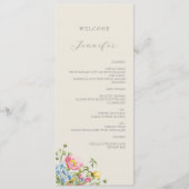 Floral Gepersonaliseerd Wedding Menu (Voorkant)