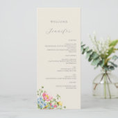 Floral Gepersonaliseerd Wedding Menu (Staand voorkant)
