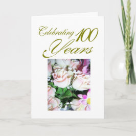 Floral gepersonaliseerde 100e verjaardag kaart