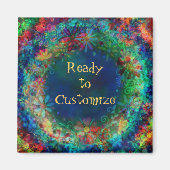  Floral gepersonaliseerde blauwe inspirativiteitsm Magneet (Voorkant)