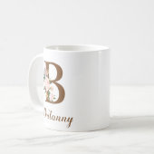 Floral gepersonaliseerde bruidsmeisje brief B cade Koffiemok (Voorkant links)