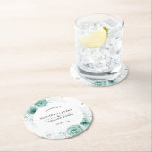 Floral gepersonaliseerde bruiloft servetten papier ronde kartonnen onderzetter (Insitu)