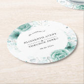 Floral gepersonaliseerde bruiloft servetten papier ronde kartonnen onderzetter (Gebogen)