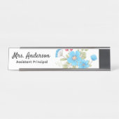 Floral Gepersonaliseerde Leraren Principals Vrouwe Bureau Naambordje (Voorkant)
