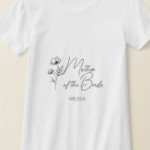 Floral Gepersonaliseerde Moeder van de Bruid Bruid T-shirt