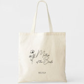 Floral Gepersonaliseerde Moeder van de Bruid Bruid Tote Bag