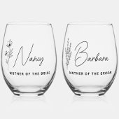 Floral Gepersonaliseerde Moeder van de Bruid Bruid Wijnglas Zonder Voet