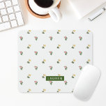 Floral gepersonaliseerde Muismat<br><div class="desc">Op maat ontworpen muismat met elegant bloemenpatroon met gepersonaliseerde naam/monogram.</div>