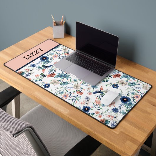 Floral Gepersonaliseerde Naam Desk Mat (Kantoor 2)
