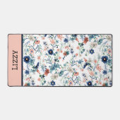 Floral Gepersonaliseerde Naam Desk Mat (Voorkant)
