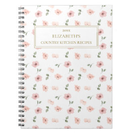 Floral gepersonaliseerde naam recepten notitieboek