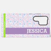 Floral Gepersonaliseerde naam Samsung Hoesje Samsung Galaxy Hoesje (Achterkant horizontaal)