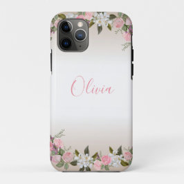 Floral gepersonaliseerde naam vrouwelijk Case-Mate iPhone case