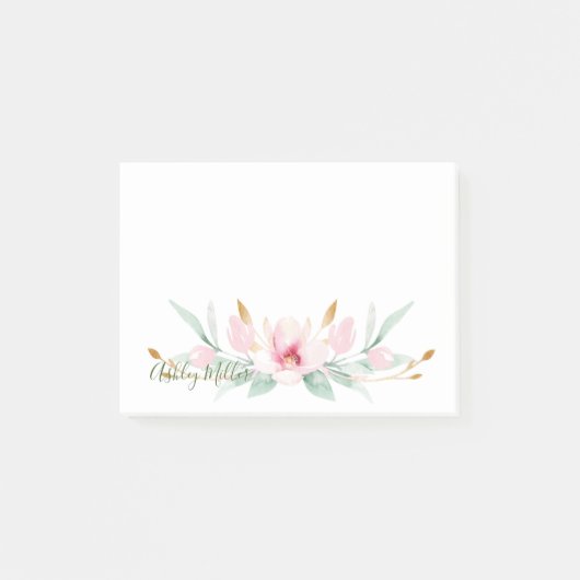 Floral gepersonaliseerde Post-it notities Post-it® Notes (Voorkant)