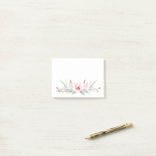 Floral gepersonaliseerde Post-it notities Post-it® Notes (Op bureau)