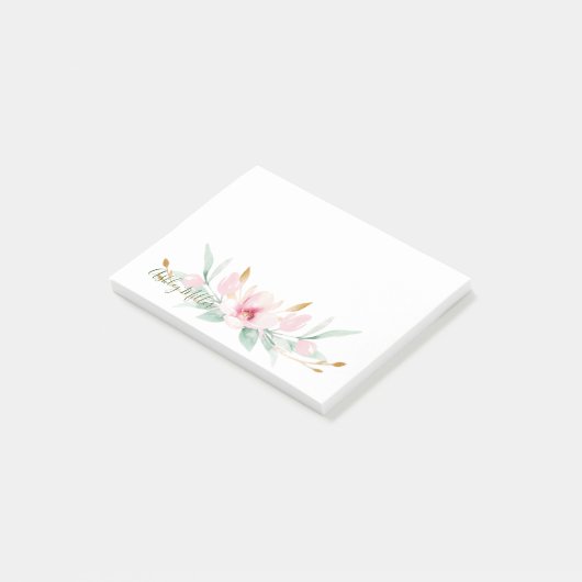 Floral gepersonaliseerde Post-it notities Post-it® Notes (Schuin)