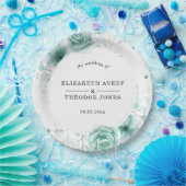 Floral Gepersonaliseerde salie greens Bruiloft ser Papieren Bordje (Feest)