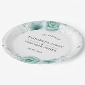 Floral Gepersonaliseerde salie greens Bruiloft ser Papieren Bordje (Gekanteld)