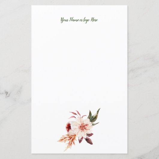 Floral-gepersonaliseerde schrijfbenodigdheden (Voorkant)