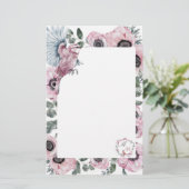 Floral-gepersonaliseerde schrijfbenodigdheden briefpapier (Staand voorkant)