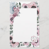 Floral-gepersonaliseerde schrijfbenodigdheden briefpapier (Voorkant)