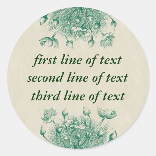 Floral gepersonaliseerde Sticker (Voorkant)
