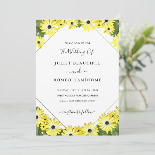 Floral - Gepersonaliseerde Uitnodiging van de Wedd (Staand voorkant)