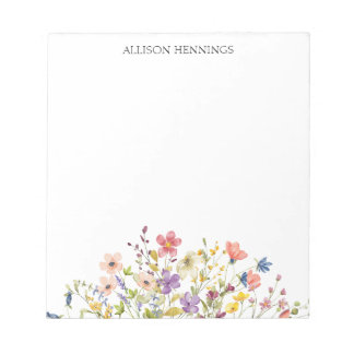 Floral gepersonaliseerde Wildflower Garden Custom Notitieblok