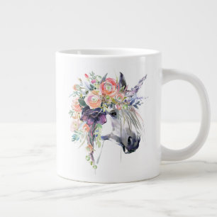 Floral geperste Unicorn Grote Koffiekop