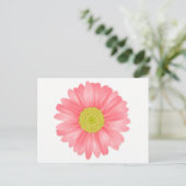 Floral Gerbera Daisy Pink & Yellow Flower Briefkaart (Staand voorkant)