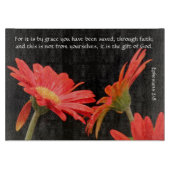 Floral; Gerbera Daisy w Scripture Verse Snijplank (Voorkant)