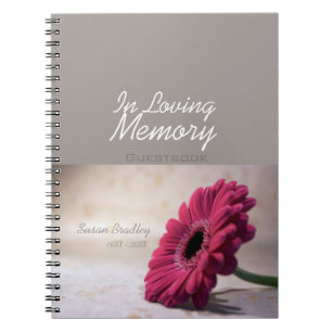 Floral Gerbera Funeral Memorial Guestbook SpNB Notitieboek