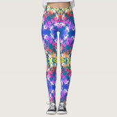 Floral German Shepherd patroon Leggings (Voorkant)