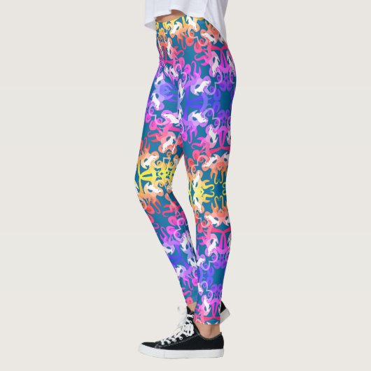 Floral German Shepherd patroon Leggings (Links)