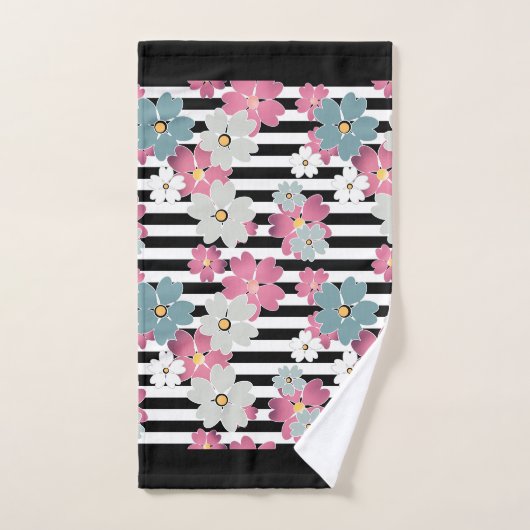Floral, gestreept bad handdoek (Handdoek)