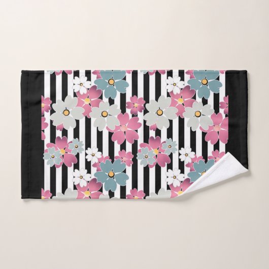 Floral, gestreept bad handdoek (Handdoek)