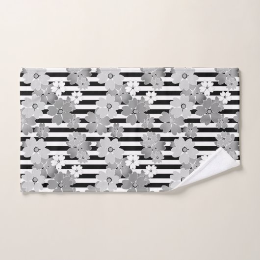 Floral, gestreept bad handdoek (Handdoek)
