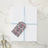Floral, gestreept cadeaulabel (Met Touw)