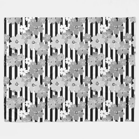 Floral, gestreept fleece deken (Voorkant (Horizontaal))