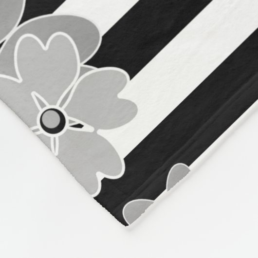 Floral, gestreept fleece deken (Hoek)