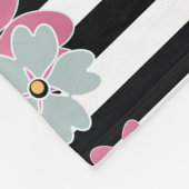 Floral, gestreept fleece deken (Hoek)