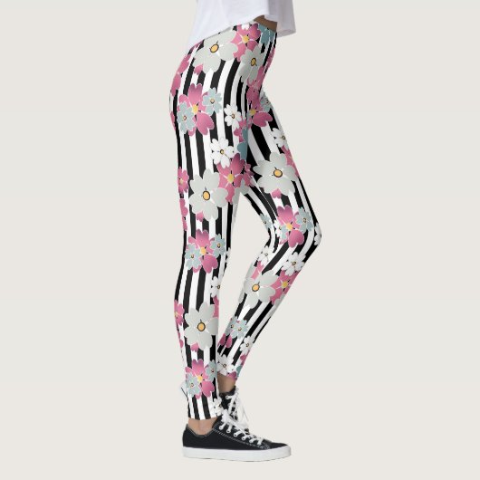 Floral, gestreept leggings (Rechts)